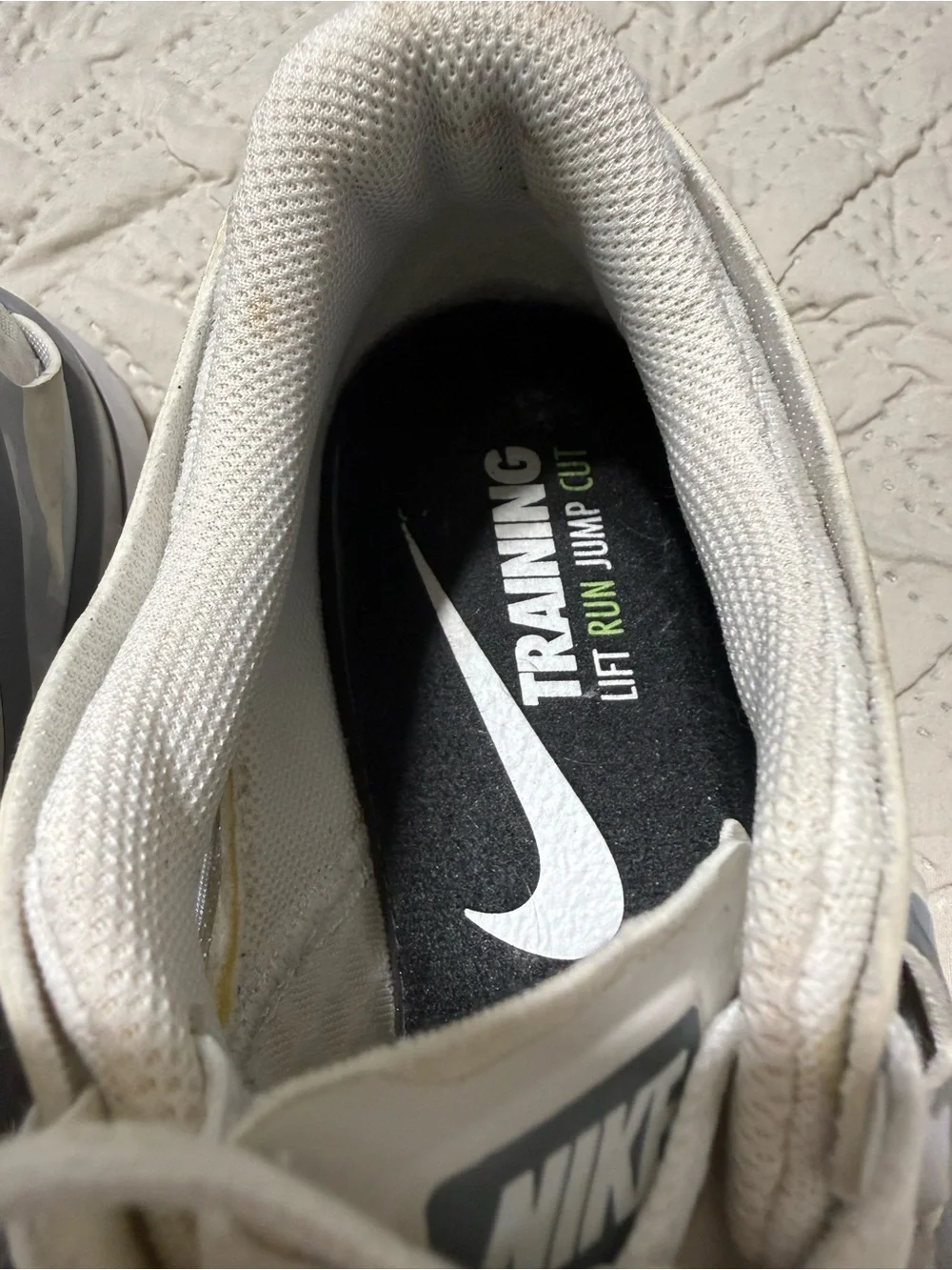 Nike Men's Athletic Shoes in White and Gray Camouflage